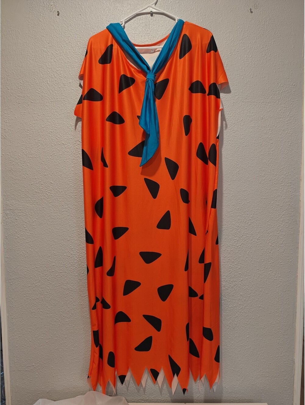 Flintstones Inspired Costume Dress with Blue Neck Scarf, L